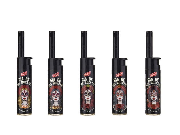 Stabfeuerzeug "DIA DE LOS MUERTOS"; 5-fach sortiert; 30er Display