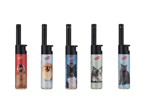 Stabfeuerzeug "CATS & DOGS"; 5-fach sortiert; 30er Display