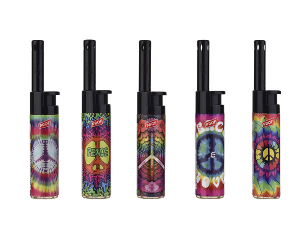 Stabfeuerzeug "COLOR PEACE"; 5-fach sortiert; 30er Display