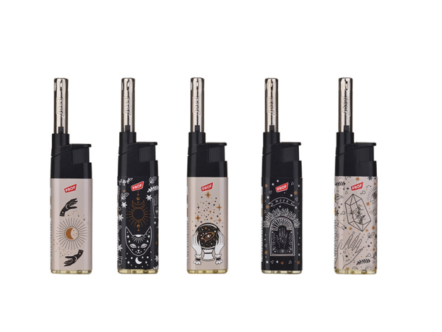 Stabfeuerzeug "BLACK MAGIC"; 5-fach sortiert; 50er Display