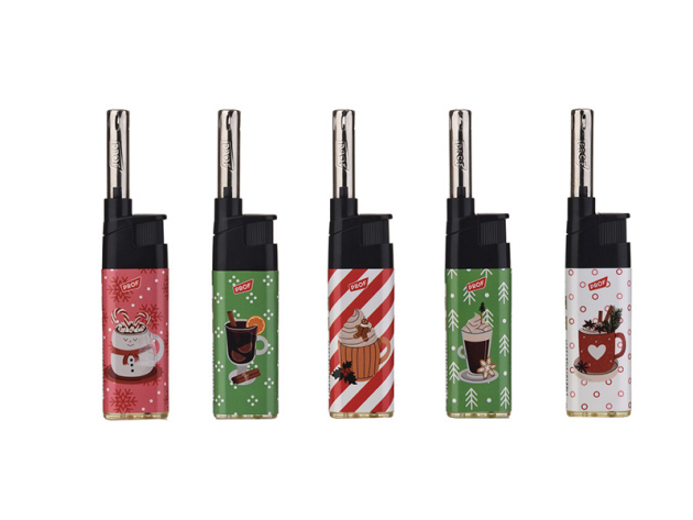 Stabfeuerzeug "XMAS DRINKS"; 5-fach sortiert; 50er Display