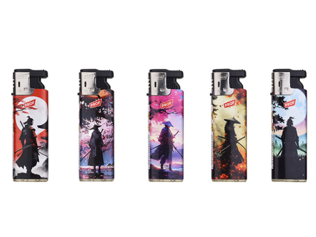 Sturmfeuerzeuge "SAMURAI" 3D Effekt; 5-fach sortiert; 50er Display