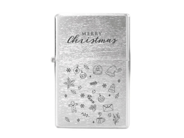 Benzinfeuerzeug Zorr "American Style Weihnachten" chrom satin