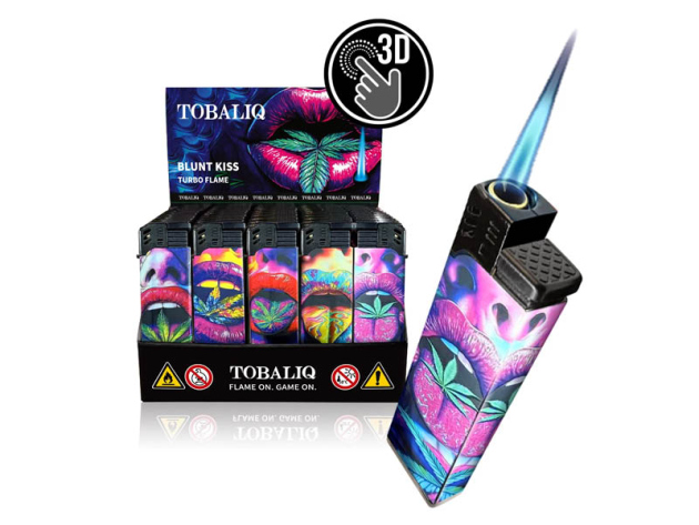 Sturmfeuerzeuge "Blunt Kiss" 3D Alu-Jet, 5-fach sortiert, 50er Display