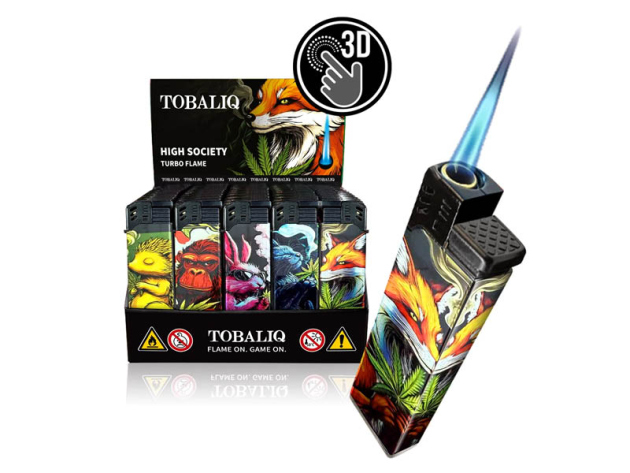 Sturmfeuerzeuge "High Society" 3D Alu-Jet, 5-fach sortiert, 50er Display