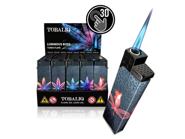 Sturmfeuerzeuge "Luminous Buds" 3D Alu-Jet, 5-fach sortiert, 50er Display