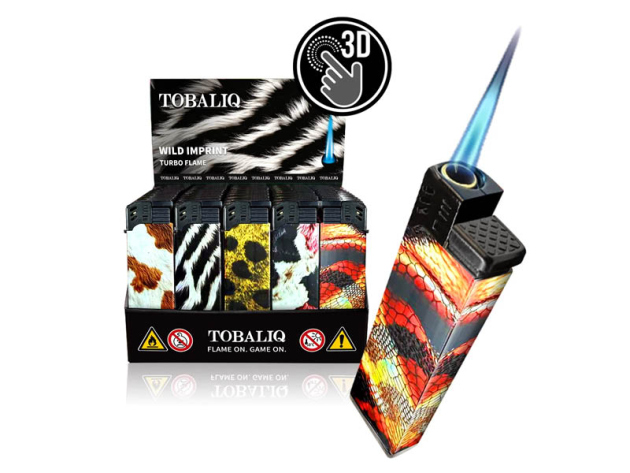 Sturmfeuerzeuge "Wild Imprint" 3D Alu-Jet, 5-fach sortiert, 50er Display