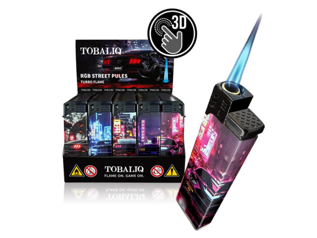 Sturmfeuerzeuge "RGB Street Pules" 3D Alu-Jet, 5-fach sortiert, 50er Display