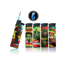 Sturmfeuerzeuge "Rasta Puff" 3D Alu-Jet, 5-fach sortiert, 50er Display