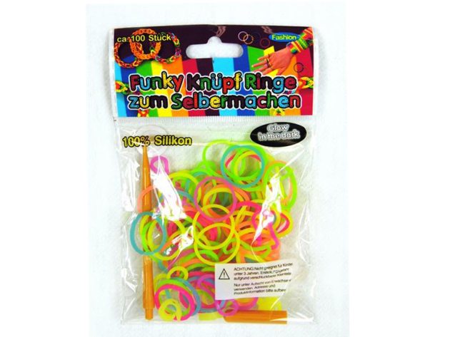 Funky Knotting Rings 100p bag Mix
