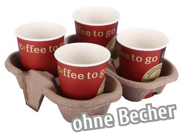 Becherhalter für 4 Becher - 20,4x20,4x4,8cm - 250er Pack