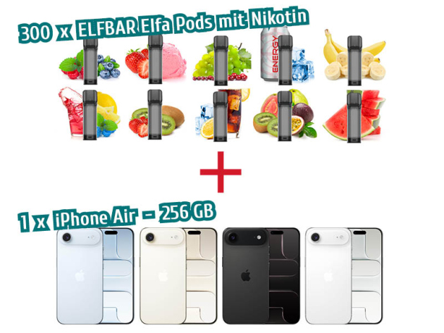 AKTION IPhone Air - 256GB + 300x ELFA Pods (2er-Set) 20mg