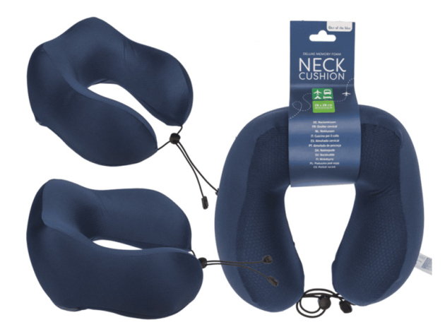 Deluxe Nackenkissen aus Memory Foam; dunkelblau