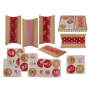 Adventskalender zum Selberbefüllen, rot-natur