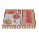 Adventskalender zum Selberbefüllen, rot-natur