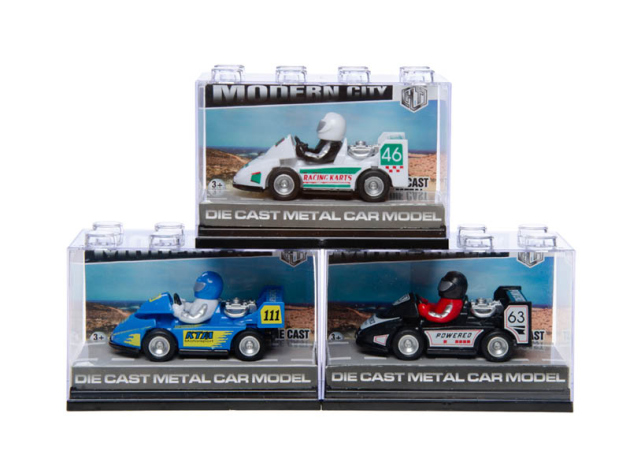 Rennauto mit Rückzug-Automatik, 3-fach sortiert, einzeln