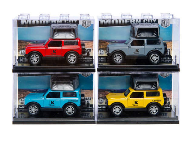 Safarijeep mit Rückzug-Automatik, 4-fach sortiert, einzeln