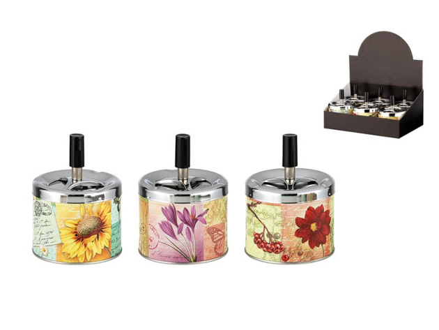 Schleuderaschenbecher "Blume" Ø 9 cm, H: 8 cm, 6er Display