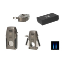 Zigarrenfeuerzeug 2xJet+Bohrer, Ø8mm+Cutter Ring 63+Ablage, Jet-Flamme