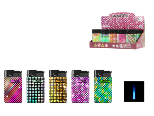 Sturmfeuerzeuge "LASERDESIGN" Jetflame; 5-fach sortiert; 25er Display