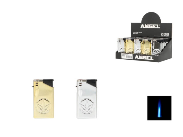 Sturmfeuerzeuge "GOLD&SILBER HANFBLATT" Jetflame; 2-fach sortiert; 25er Display