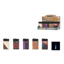 Sturmfeuerzeuge "LEDEROPTIK" Jetflame; 5-fach sortiert; 25er Display