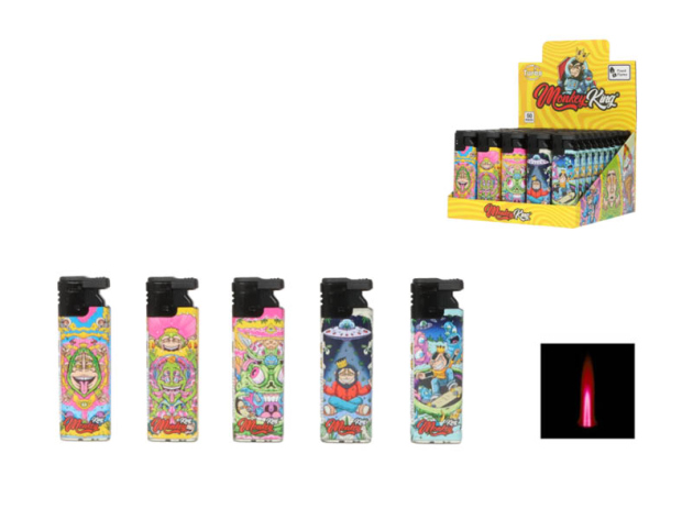 Sturmfeuerzeuge "MONKEY KING" versch. Designs; 5-fach sortiert; 50er Display