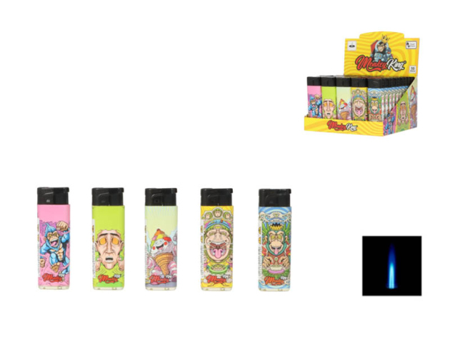 Sturmfeuerzeuge "MONKEY KING" versch. Designs; 5-fach sortiert; 50er Display