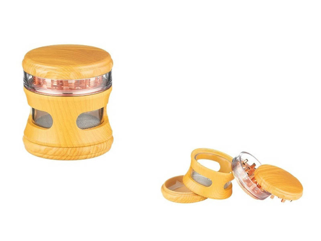 Grinder "Super Heroes", helles Holz , 4-tlg.; Ø 6,2cm. H 7cm, einzeln