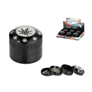 Grinder "Hanfblatt" Metall schwarz , 3-tlg.;...