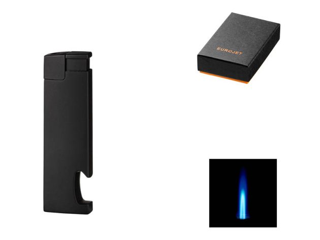 Sturmfeuerzeug "Schwarz", Jet-Flamme, mit Flaschenöffner