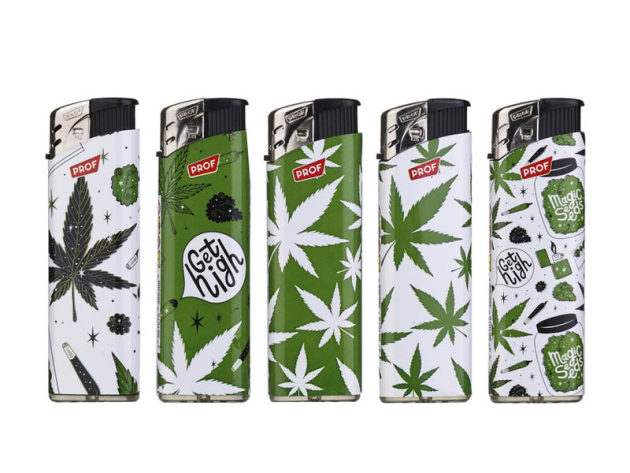 Elektrofeuerzeuge "LEAVES", 5-fach sortiert; 50er Display