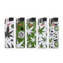 Elektrofeuerzeuge "LEAVES", 5-fach sortiert; 50er Display