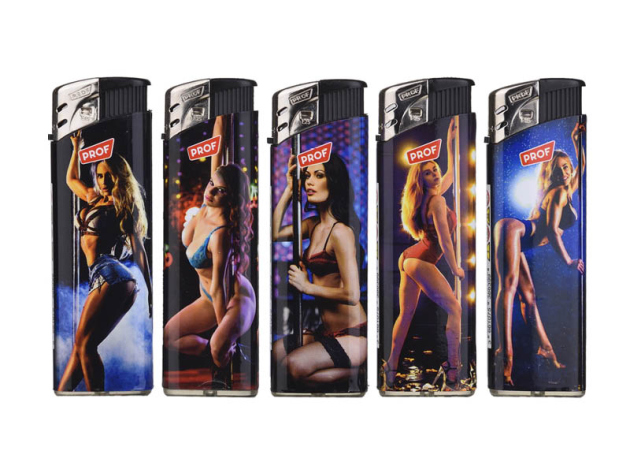 Elektrofeuerzeuge "STRIP CLUB", 5-fach sortiert; 50er Display