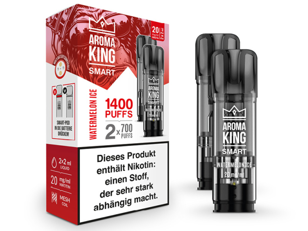 Aroma King - PODS - 2er Set "Watermelon Ice" (Wassermelone, Eis) - Nikotinsalz 20mg - 700 Züge