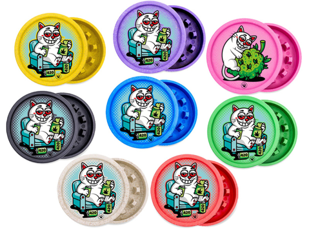 Hemp Grinder "420 Catz #2"; 8-fach sortiert; 2-tlg.; Ø 55 mm, einzeln