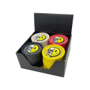 Hemp Grinder "Smiley"; 4-fach sortiert; 2-tlg.; Ø 55 mm, einzeln