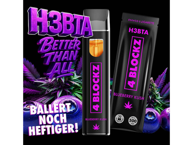 4 Blockz H3BTA - Blueberry Kush - E-Shisha - 1 ml - H3 95 %