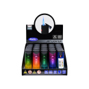 Sturmfeuerzeug "ROUND" bunt, Jetflamme, 5-fach sortiert, 25er Display