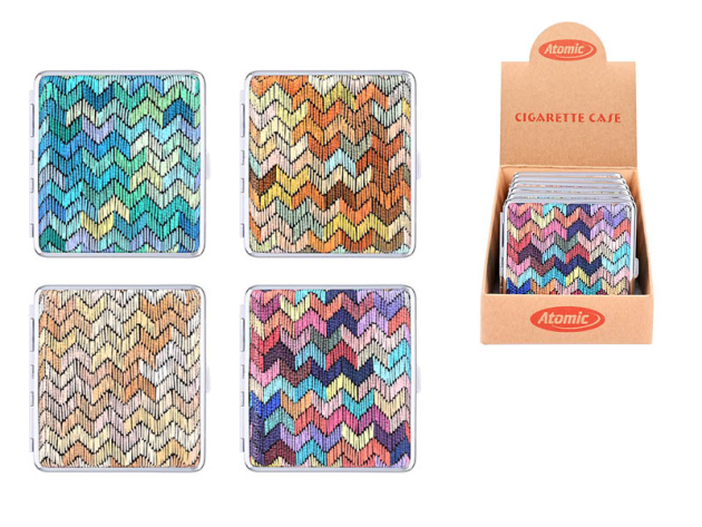 Zigarettenetuis "Colored" für 20 Zig., mit Gummiband, 6er Display