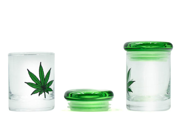 Glas Aufbewahrungsbehälter "Leaf Design" 30Z, 12er Display