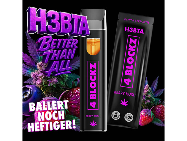 4 Blockz H3BTA - Berry Kush - E-Shisha - 1 ml - H3 95 %
