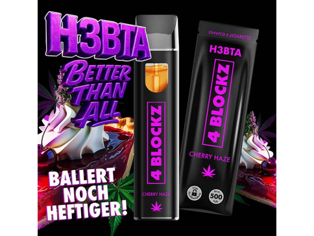4 Blockz H3BTA - Cherry Haze - E-Shisha - 1 ml - H3 95 %