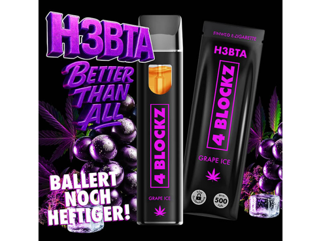 4 Blockz H3BTA - Grape Ice - E-Shisha - 1 ml - H3 95 %