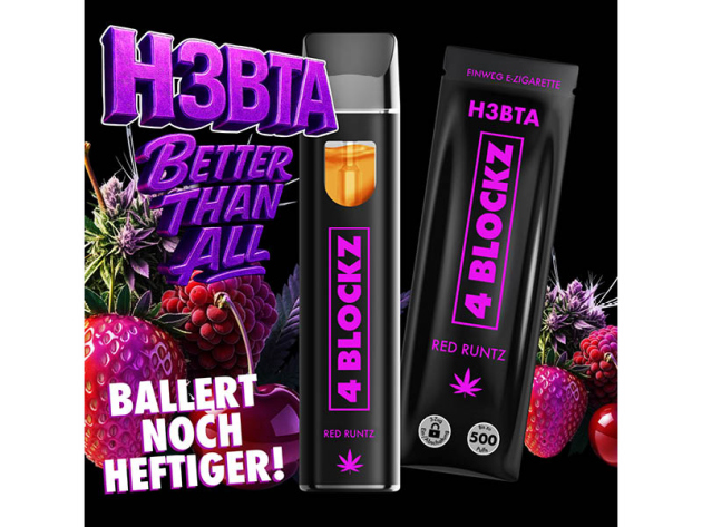 4 Blockz H3BTA - Red Runtz - E-Shisha - 1 ml - H3 95 %