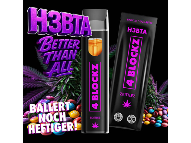 4 Blockz H3BTA - Skittlez - E-Shisha - 1 ml - H3 95 %