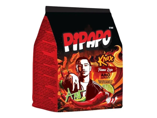 PIPAPO – AMO Knax Chips - Flama Roja á 70g; 24er Pack