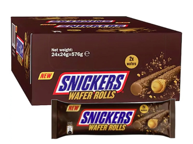 Snickers - Wafer Rolls á 2,5g; 12er Pack