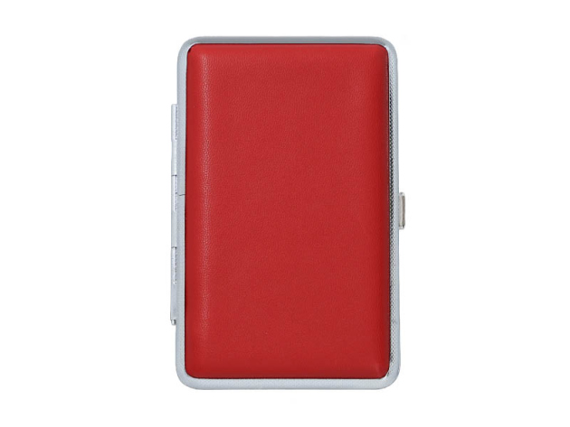 Zigarettenetuis "Slim" rot, für 20 Zig., mit Gummiband