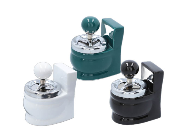 Aschenbecher "Toilette" 10,5x13,5 cm, 3-fach sortiert, einzeln